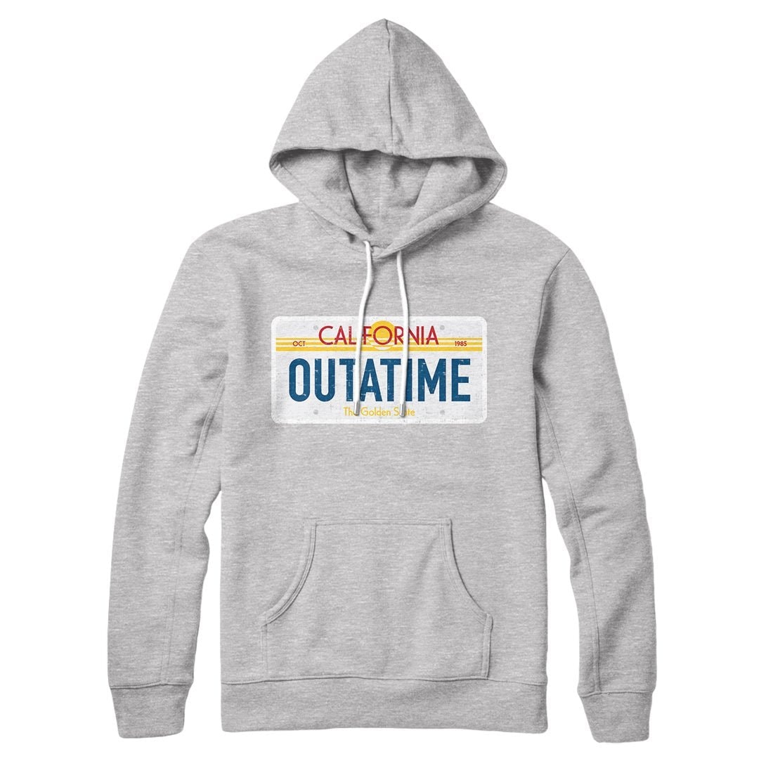 Outatime License Plate Pullover Hoodie - Unisex Cotton Polyester Loose Fit