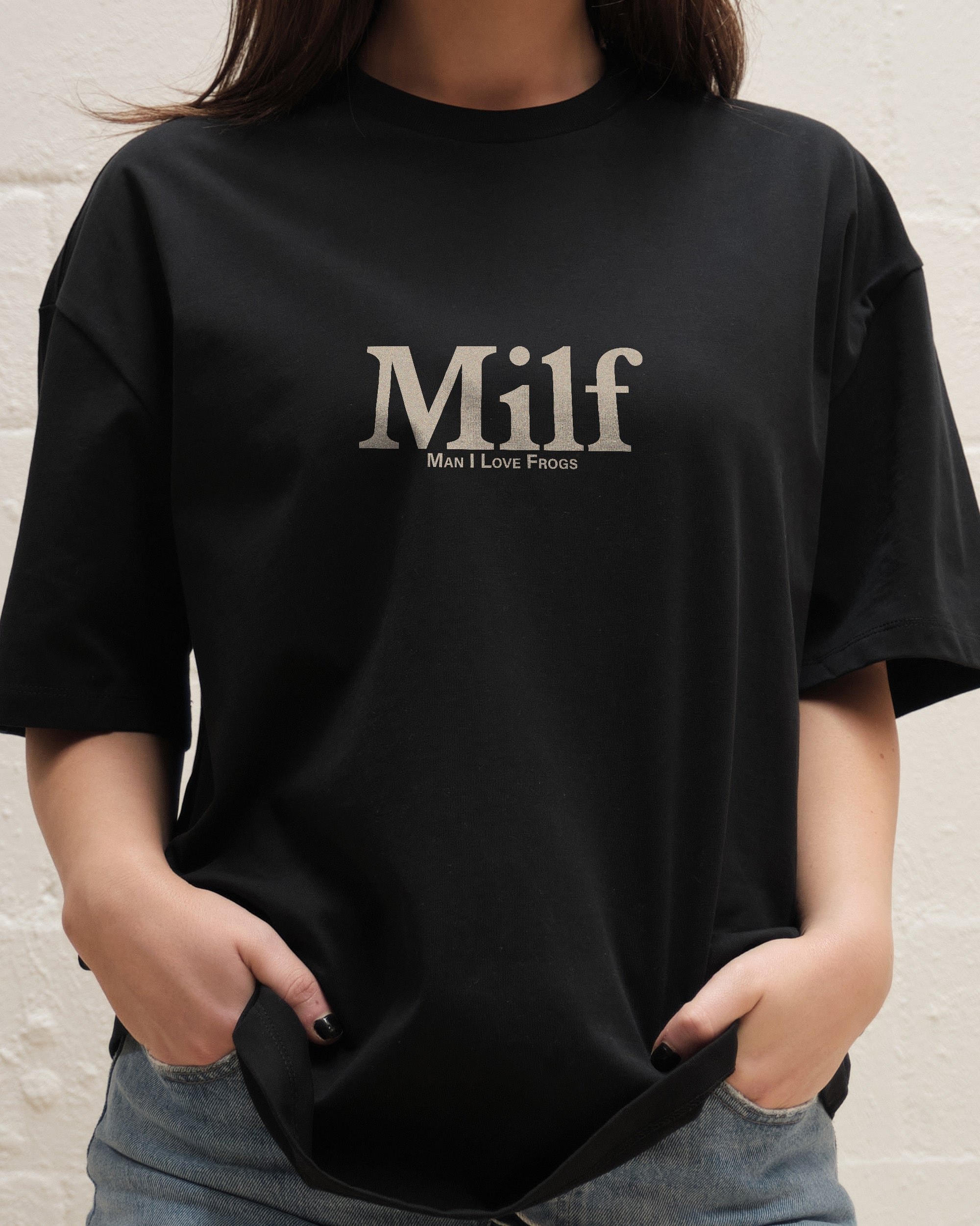 Man I Love Frogs Front and Back Oversized T-Shirt - Unisex 90s Boxy Fit Cotton Tee
