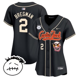 Alex Bregman 2 Baseball team Cactus Jack Patch V3 Women's Jersey - Black