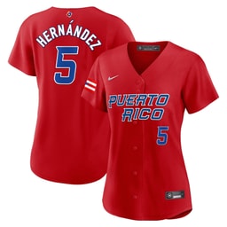 Enrique Hernandez 5 Puerto Rico 2023 World Baseball Classic Women's Baseball Jersey - Red