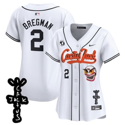 Alex Bregman 2 Baseball team Cactus Jack Patch V2 Women's Jersey - White
