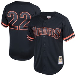 Men's Baseball team Will Clark Apparel brand Black Cooperstown Collection Mesh Batting Practice Button-Up Jersey