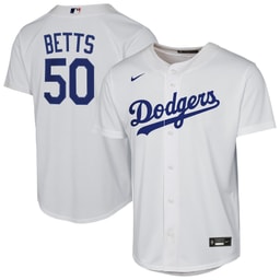 Youth Baseball team Mookie Betts White Home Player Jersey