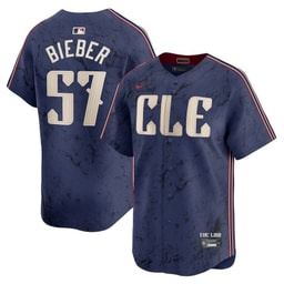 Shane Bieber 57 Baseball team 2024 City Connect Limited Men's Jersey - Navy