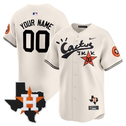 Baseball team Cactus Jack Houston Patch Customized Limited Jersey - Men
