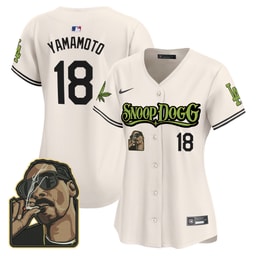 Yoshinobu Yamamoto 18 Baseball team Snoop Dogg Women's Jersey - Cream