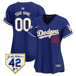 Baseball team 2024 Jackie Robinson Patch Custom Women's Jersey - Royal