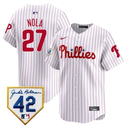 Aaron Nola 27 Baseball team 2024 Jackie Robinson Patch Men's Jersey - White