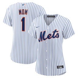 Women's Baseball team #1 Mom Home Jersey, White