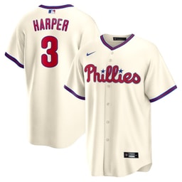 Bryce Harper 3 Baseball team Alternate Men's Jersey - Cream