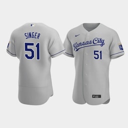 Brady Singer 51 Baseball team Gray Road Jersey
