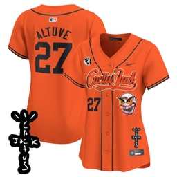 Jos? Altuve 27 Baseball team Cactus Jack Patch V2 Women Jersey - Orange