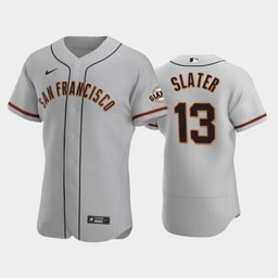 13 Austin Slater Gray Road Baseball team Jersey