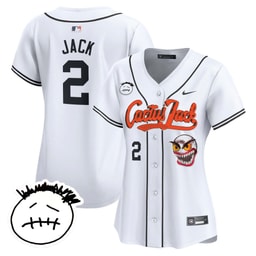 Jack 2 Baseball team Cactus Jack Patch V3 Women's Jersey - White