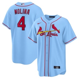 Yadier Molina 4 Baseball team Alternate Men's Jersey - Light Blue