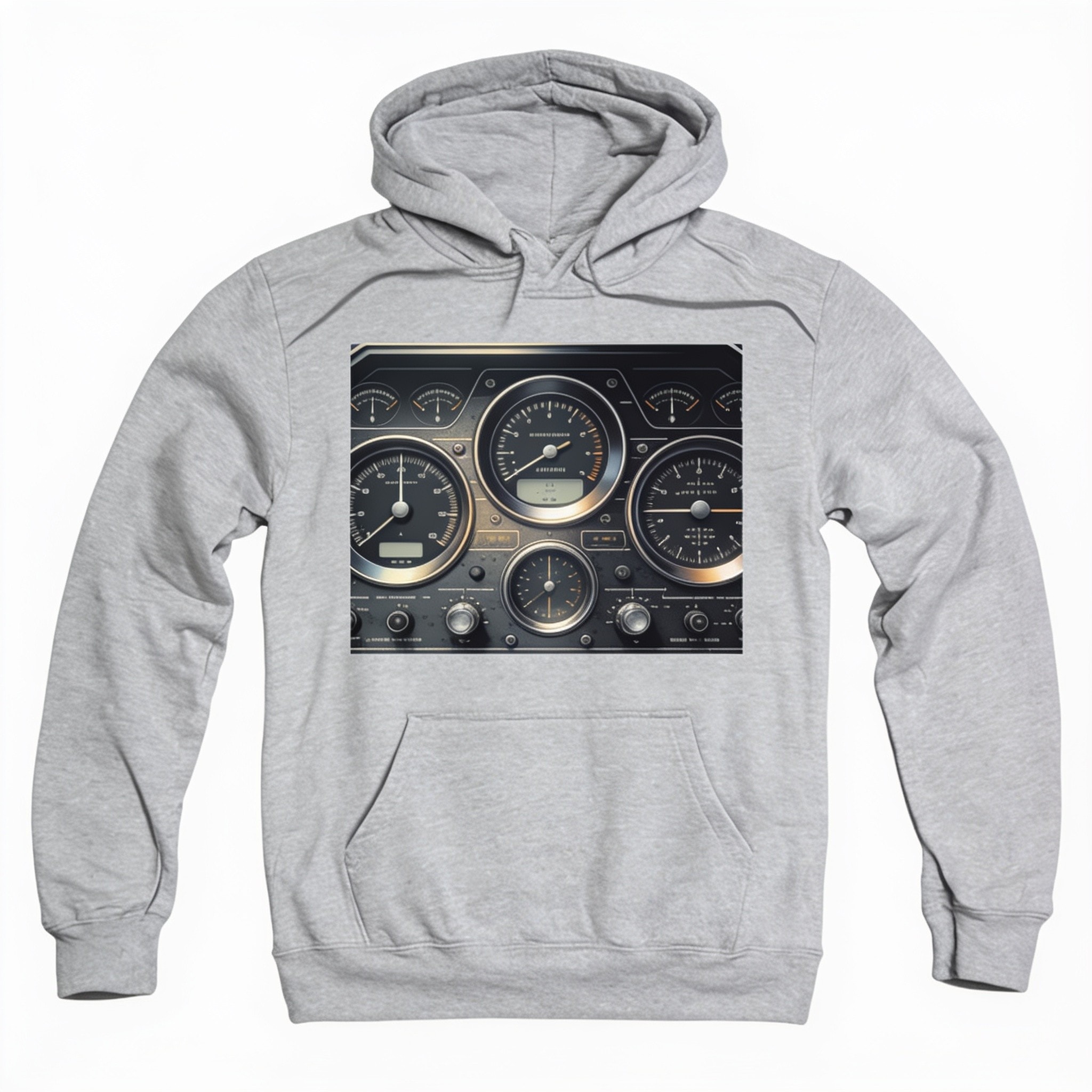 Time Machine Dashboard Hoodie - Unisex Cotton Polyester Pullover with Kangaroo Pocket