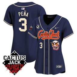 Jeremy Pena 3 Baseball team Cactus Jack Celebrity Softball Game Patch Women's Jersey - Navy