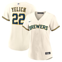 Women's Baseball team Christian Yelich Cream Home Player Jersey