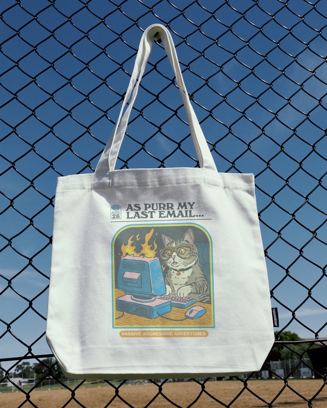 As Purr My Last Email Tote Bag by Steven Rhodes - Premium Cotton Canvas