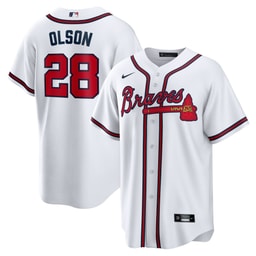 Men's Baseball team Matt Olson Home Player Jersey, White
