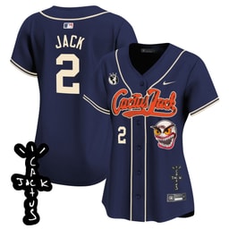 Jack 2 Baseball team Cactus Jack Patch V2 Women's Jersey - Navy