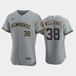 Baseball team 38 Devin Williams Road Team Gray Jersey