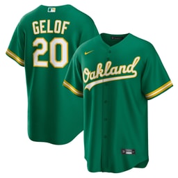 Men's Baseball team Zack Gelof Kelly Green Alternate Jersey