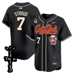 CJ Stroud 7 Baseball team Cactus Jack Patch V2 Men's Jersey - Black