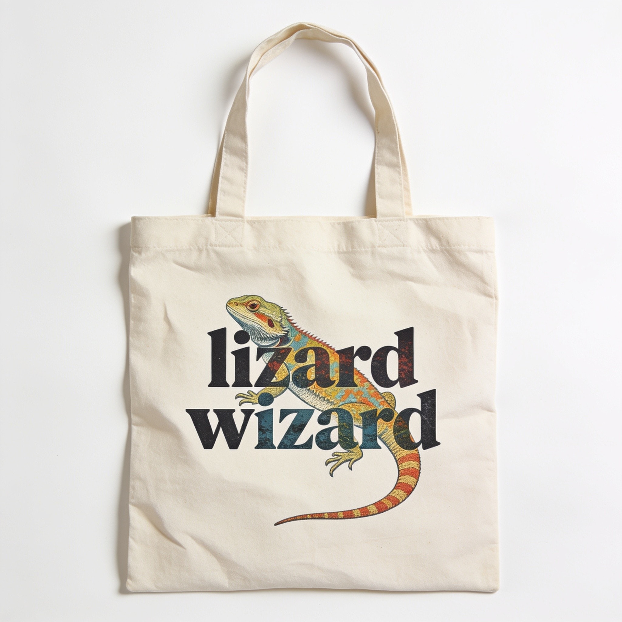 Lizard Wizard Tote Bag - Premium 100% Cotton Canvas with Reinforced Straps