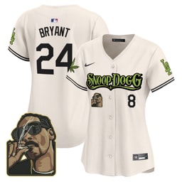 Kobe Bryant 24 Baseball team Snoop Dogg Women's Jersey - Cream