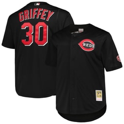Men's Baseball team Ken Griffey Jr. Apparel brand Black Big & Tall Cooperstown Collection Batting Practice Jersey