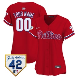 Baseball team 2024 Jackie Robinson Patch Custom Women's Jersey - Red
