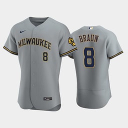 Baseball team 8 Ryan Braun Road Team Gray Jersey