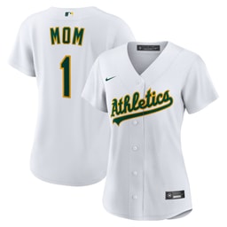 Women's Baseball team #1 Mom Home Jersey, White