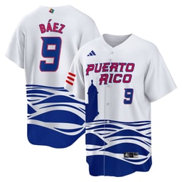 Javier B?ez 9 Puerto Rico 2023 World Baseball Classic Baseball Men Jersey - White