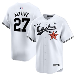 Jose Altuve 27 Baseball team Cactus Jack White Men's Jersey V2