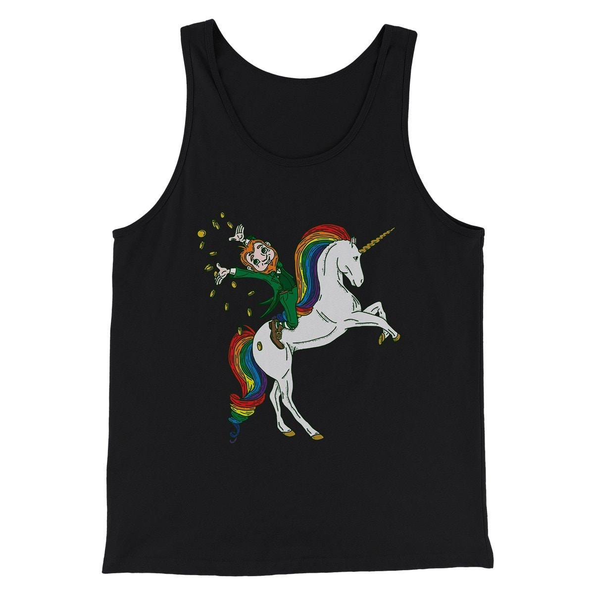Leprechaun Unicorn Jockey Men/Unisex Tank Top