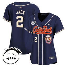 Jack 2 Baseball team Cactus Jack Patch V3 Women's Jersey - Navy