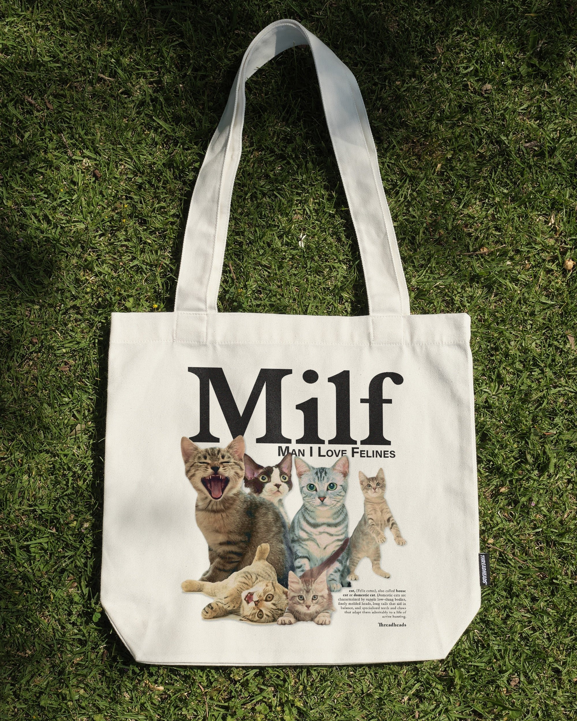 Man I Love Felines Tote Bag - 100% Cotton Canvas Premium Print Quality