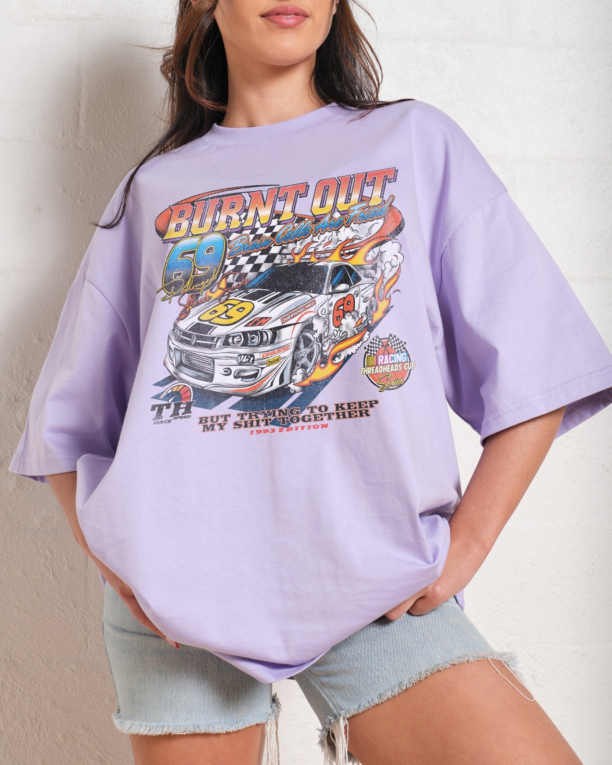 Burnt Out Oversized Tee Unisex 90s Graphic T-Shirt 100% Combed Cotton Heavyweight
