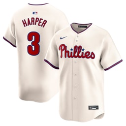 Men's Baseball team Bryce Harper Cream 3rd Alternate Limited Player Jersey