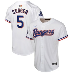 Corey Seager 5 Baseball team 2024 Youth Gold Collection Limited Jersey - White