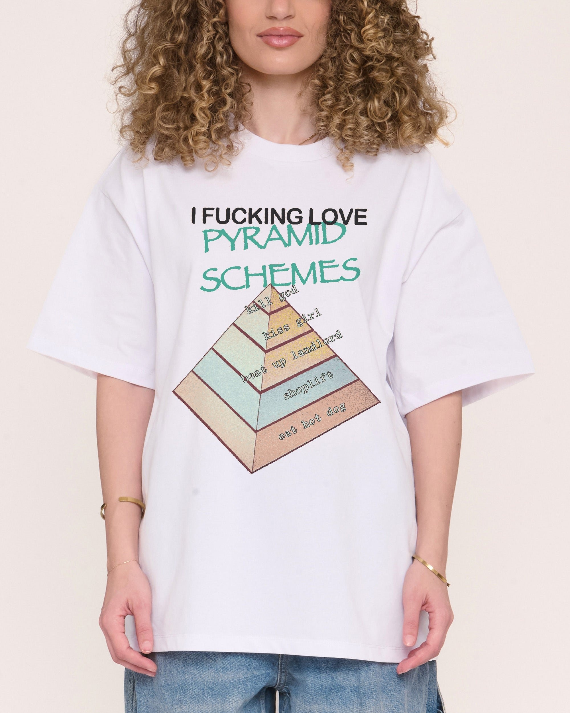 Pyramid Scheme Oversized Graphic Tee - Dogecore Collab Unisex 90s Boxy Fit