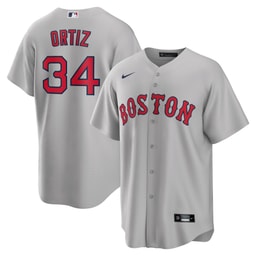 Men's Baseball team David Ortiz Gray Road Player Jersey