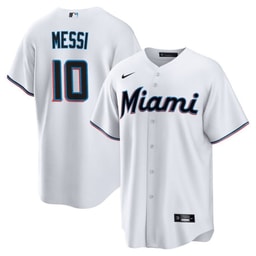 Lionel Messi Baseball team Baseball Jersey - Stitched Men's Jersey - White