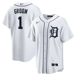 Men's Baseball team #1 Groom Home Jersey, White