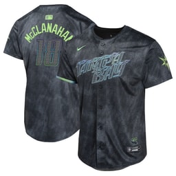 Shane McClanahan 18 Baseball team 2024 City Connect Limited Youth Jersey - Charcoal