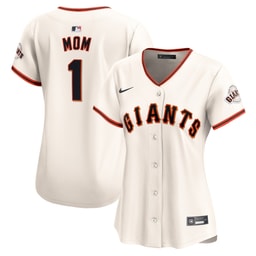 Women's Baseball team #1 Mom Home Limited Jersey, Cream