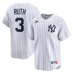 Men's Baseball team Babe Ruth White Throwback Cooperstown Collection Limited Jersey